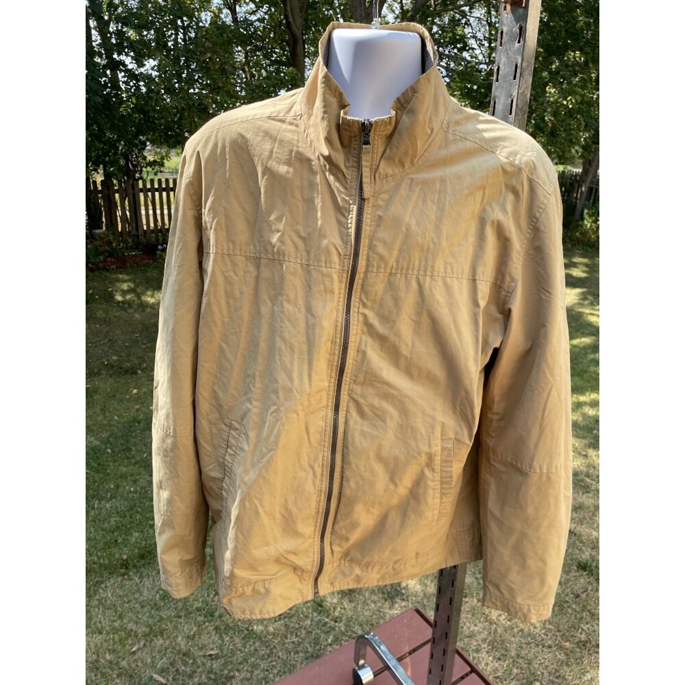 Timberland Mens L/G Tan Nylon & Cotton Full-Zip Jacket